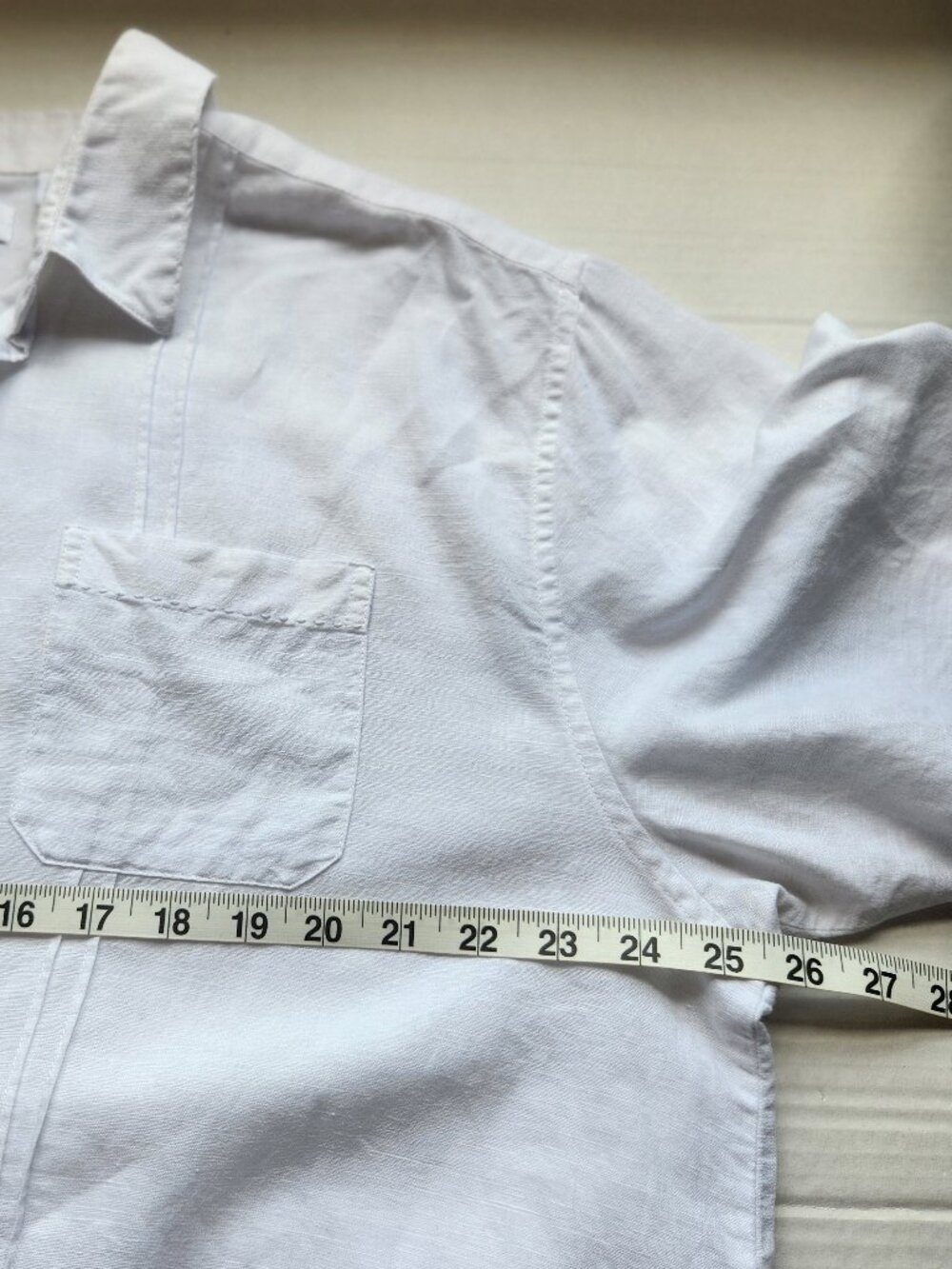 Cafe Luna Shirt Men's XL White Linen Blend Button Up Short Sleeve - Picture 11 of 16